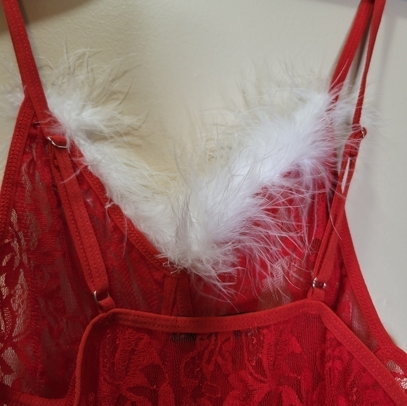 Avidlove small Santa Red dress lingerie no belt Mrs Claus babydoll red white - Picture 15 of 16